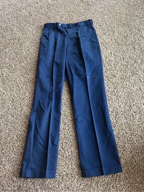 Navy Men's Pleated Dress Pants